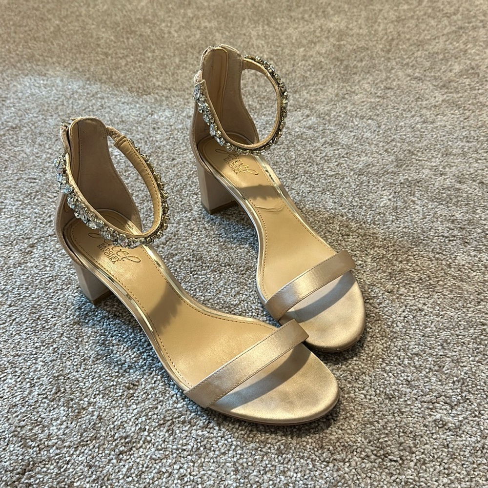 Catalina Open Toe Block Heel gold